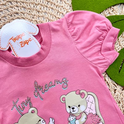  Conj. Blusa Tiny Dreams e Short em Linho  - Rose